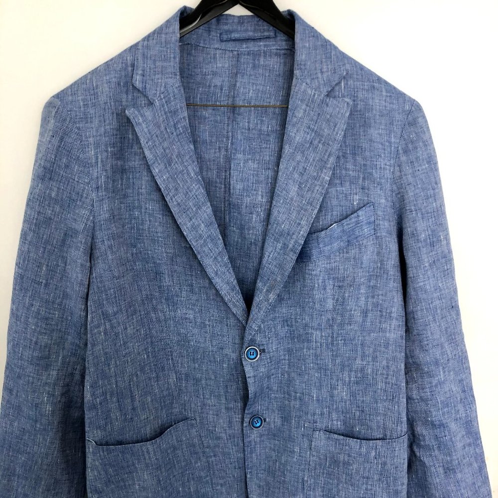Men's Blue Linen Blazer from Positano Italy